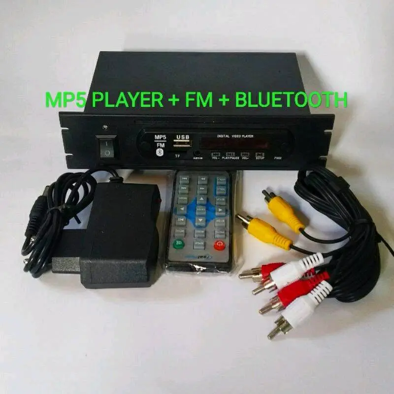 MP5 Player Bluetooth 12V dengan FM Radio & Output VGA Full HD 1080p Cocok untuk TV Tabung LCD Plasma LED Termasuk Remote Adaptor Kabel RCA 3 Pin Garansi 3 Hari