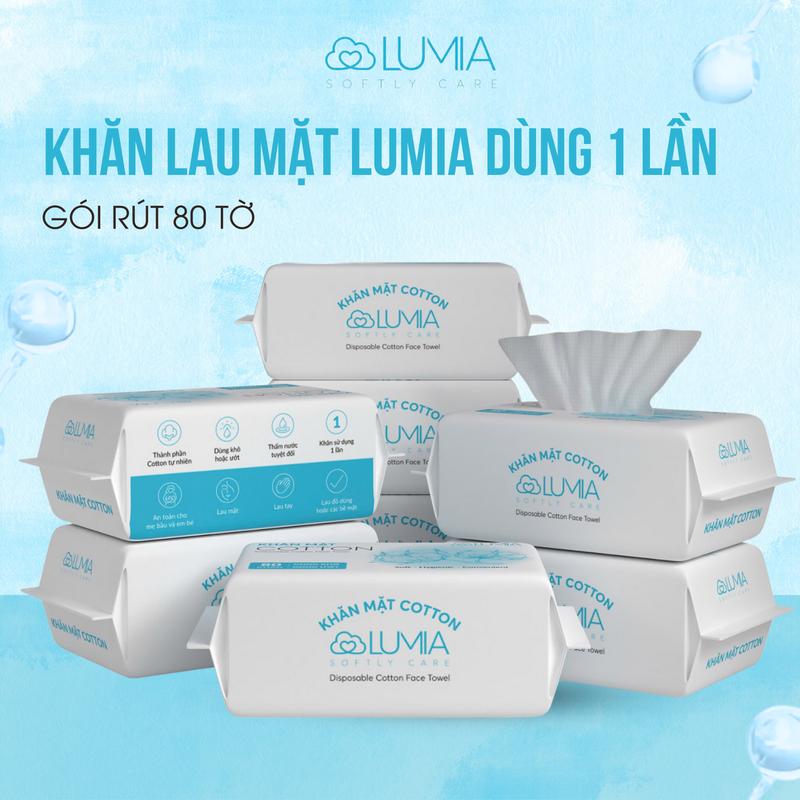 Khăn Mặt Khô Lumia 80 tờ Dùng 1 Lần Lau Khô, Lau Ướt - Khăn Mặt Dùng Một Lần 3