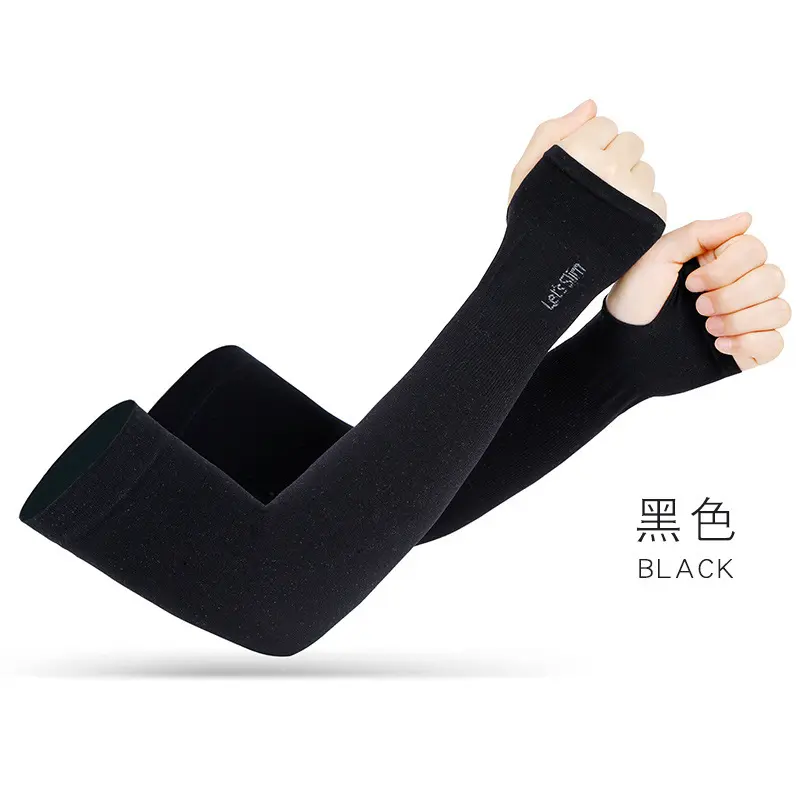 Tay Áo Băng Chống Nắng, Dành Cho Nam Và Nữ, Chống Tia UV, Hở Ngón, Thích Hợp Để Đạp Xe Ngoài Trời, Làm Bằng Lụa Lạnh, Bao Gồm Găng Tay Áo Khoác Ngoài 4