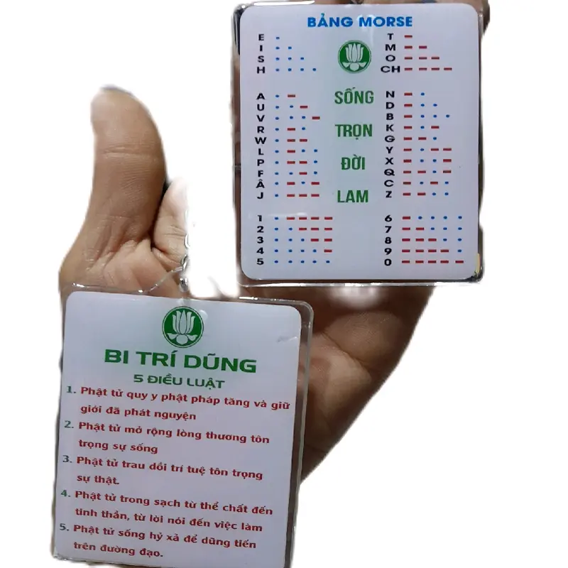 móc khóa bảng morse và 5 điều luật 0