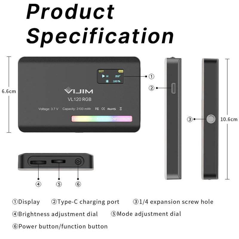 Product Introduction of ULANZI VL120 RGB LED Vlog Camera Video Fill Light 11