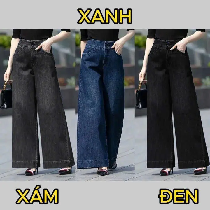 Quần Bò Dài Jean Ống Rộng Xuông Lưng Cao Dành Cho Nữ (m29) Women