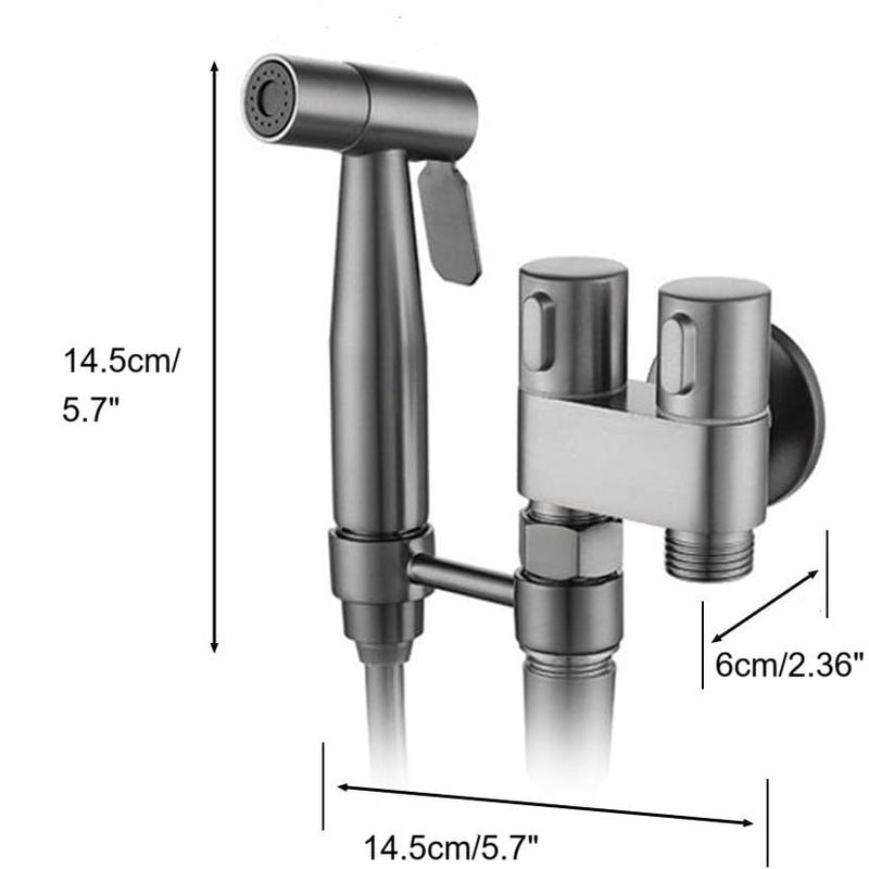 Product Introduction of Double Outlet Water Sprayer, Easy To Install Water Sprayer for Toilet Cleaning, Household High Pressure Washing Machine, Bathroom Cleaning Tool 1