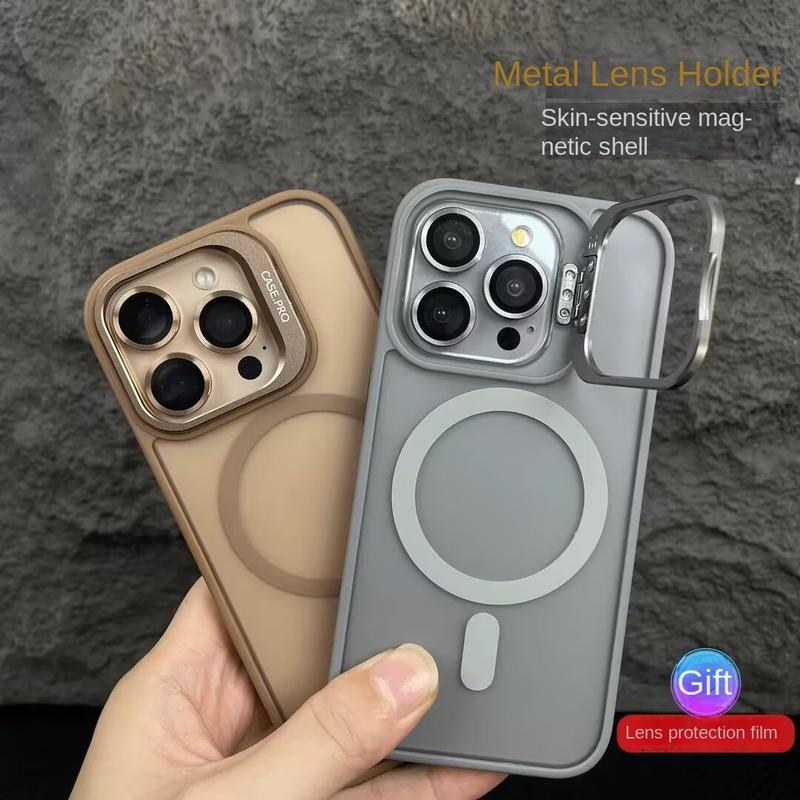 Product Introduction of Lens Holder Compatible with iPhone 16 Pro Max Phone Case Hollow Heat Dissipation Apple 15 Matte Magnetic Suction 14 Hard Cover 23