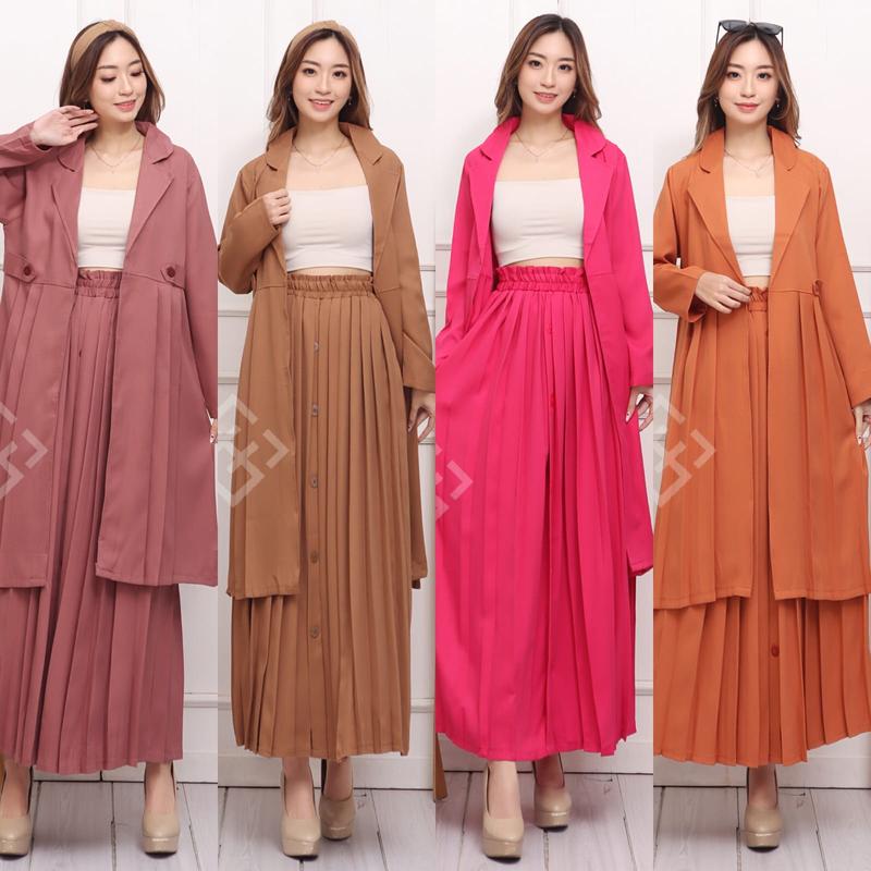 SetRok Blazer Rok Plisket Fit Karet Setelan Wanita 4