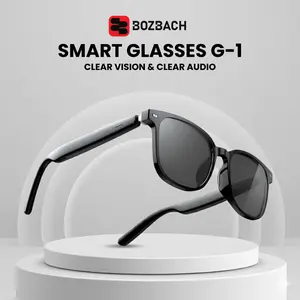 [NEW Arrival!] Bozbach Smart Glasses G-1 Black Lens dan Audio Multifungsi – Kacamata Pintar dengan Fitur Musik Tanpa Earphone