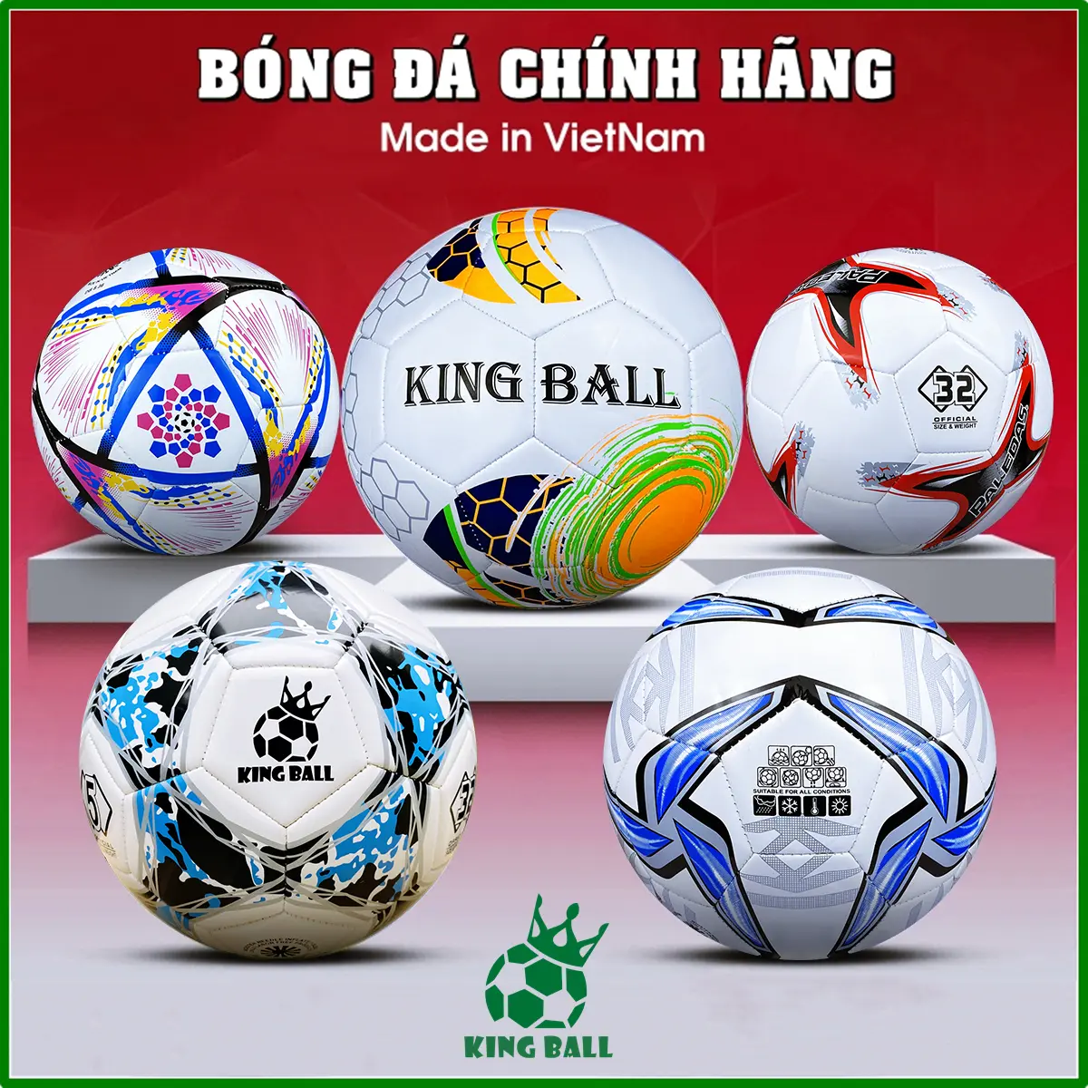 Quả Bóng Đá Size Số 3 4 5 Chính Hãng King Ball World Cup Trái Banh Da Trẻ Em Ngoại Hạng Giá Rẻ