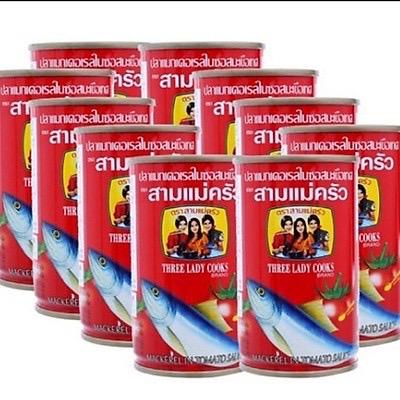 Lốc 10 hộp cá mồi 3 cô gái nắp khui muỗng Chua Cay Ăn Vặt Nho Food