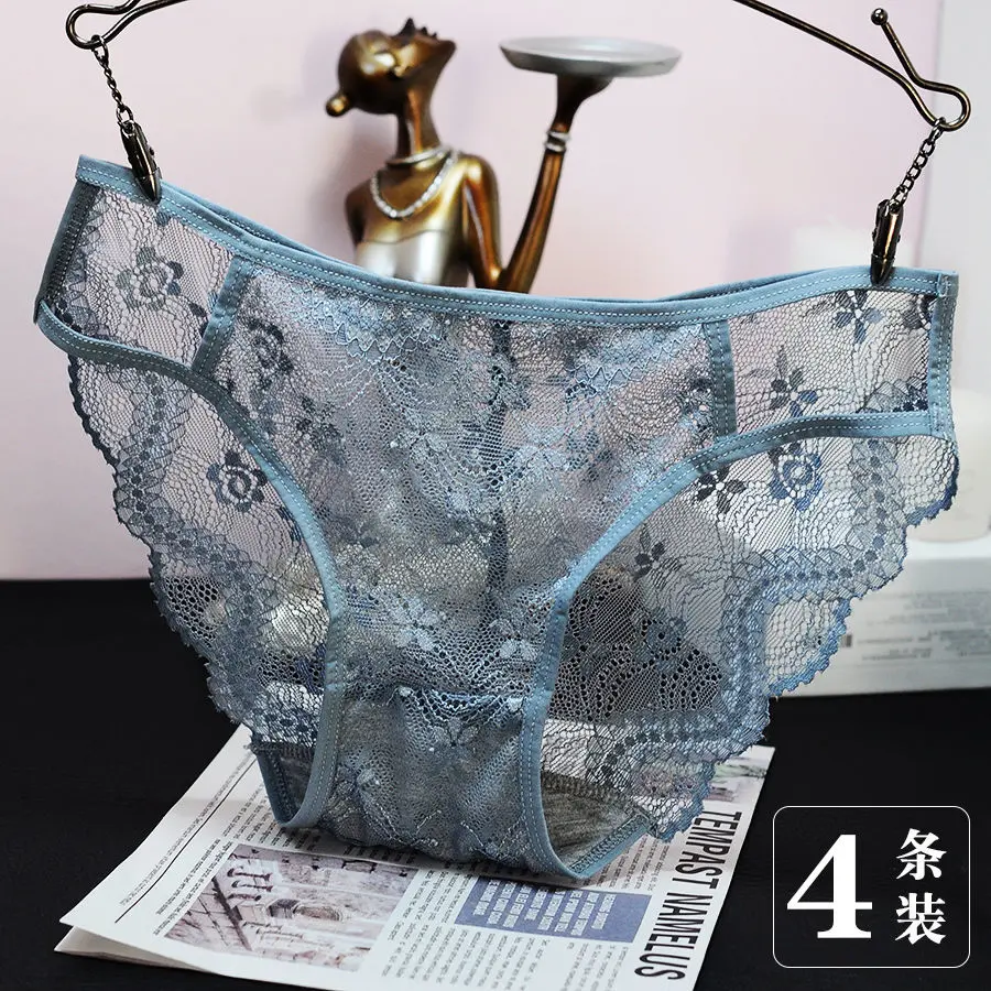 Đồ Lót Ren Cho Nữ, Quần Lót Cotton Kháng Khuẩn, Gợi Cảm, Quyến Rũ, Không Dấu Vết, Xuyên Thấu Đối, Cạp Thấp, Nóng Bỏng, Mùa Đông, Mới