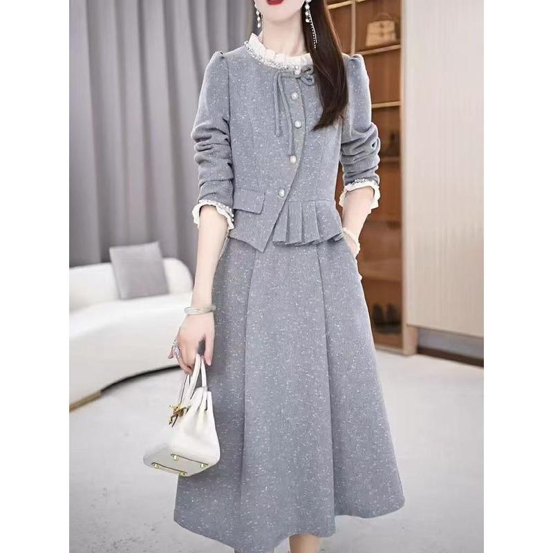 Váy Nữ, Phong Cách Pháp Cổ Điển Phong Cách Sang Trọng Giá Cả Phải Chăng L199, Hàng Mới Về Mùa Thu, Duyên Dáng Và Thời Trang, Phong Cách Xã Hội, Bó Sát, Bộ Đồ Giả Hai Mảnh Women Dress