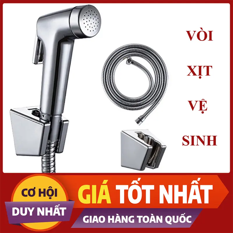 Vòi Xịt Vệ Sinh Tăng Áp nhựa mạ crom Cao Cấp Cho Bồn Cầu, Ống Dây Thép Không Gỉ Dài 1,2m