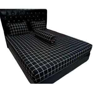sprei kotak eastetik tinggi 20 ukuran komplit Bantal Katun