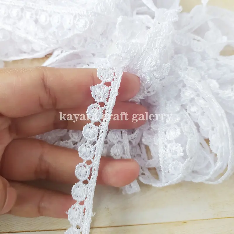 Renda Giper Bordir Merica Bulat Kecil PUTIH/Gyper/Guivure/Giver Putih 1