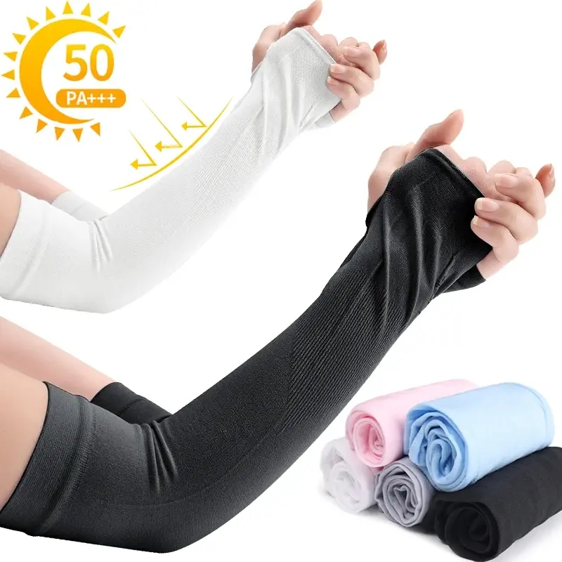 Bọc Cánh Tay Đạp Xe Ngoài Trời, Chống Tia UV, Chất Liệu Lụa Lạnh Mùa Hè, Chống Nắng, Thích Hợp Cho Nam Và Nữ, Bảo Vệ Da, Thời Trang, Giữ Ấm Cánh Tay