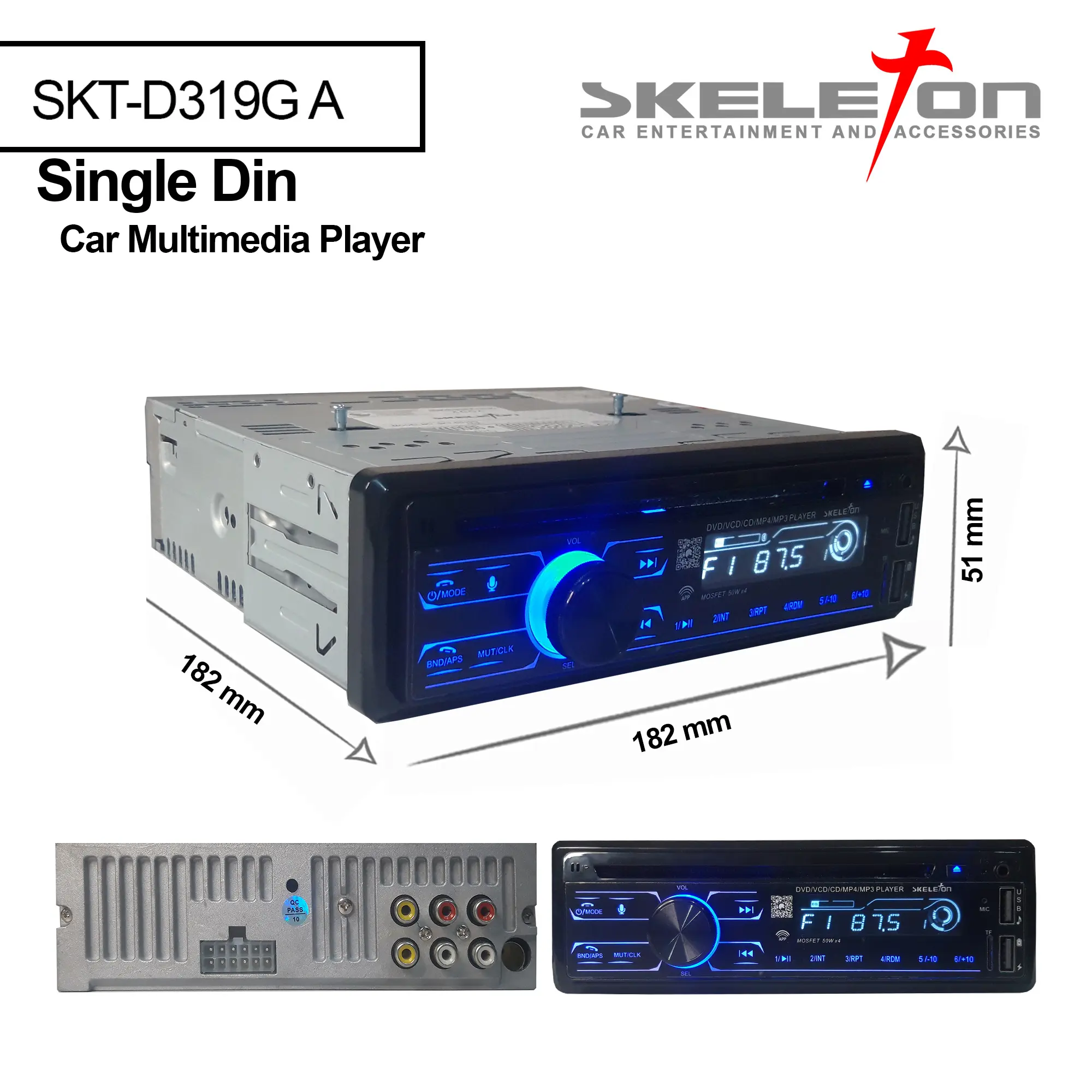 Single Din Head Unit DVD SKT-D319G DVD A/B