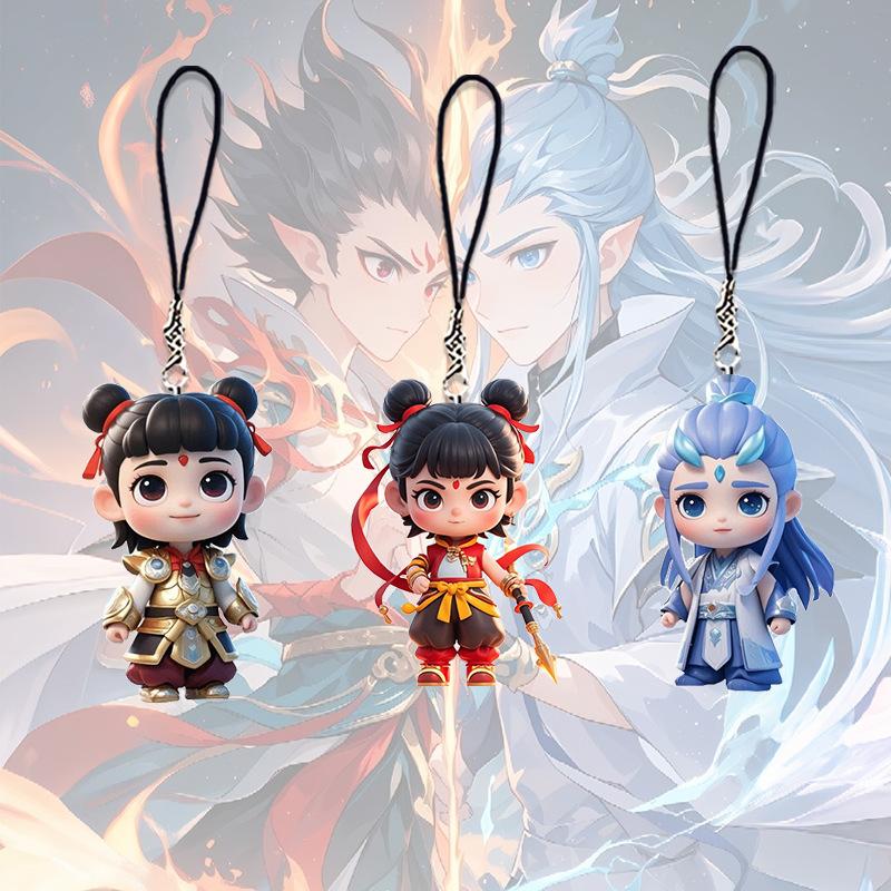 Product Introduction of Nezha 2 Phone Charm Nezha 2 Demon Child Naohai Cartoon Anime High-Value Phone Chain Nezha Ao Bing Backpack Pendant 3