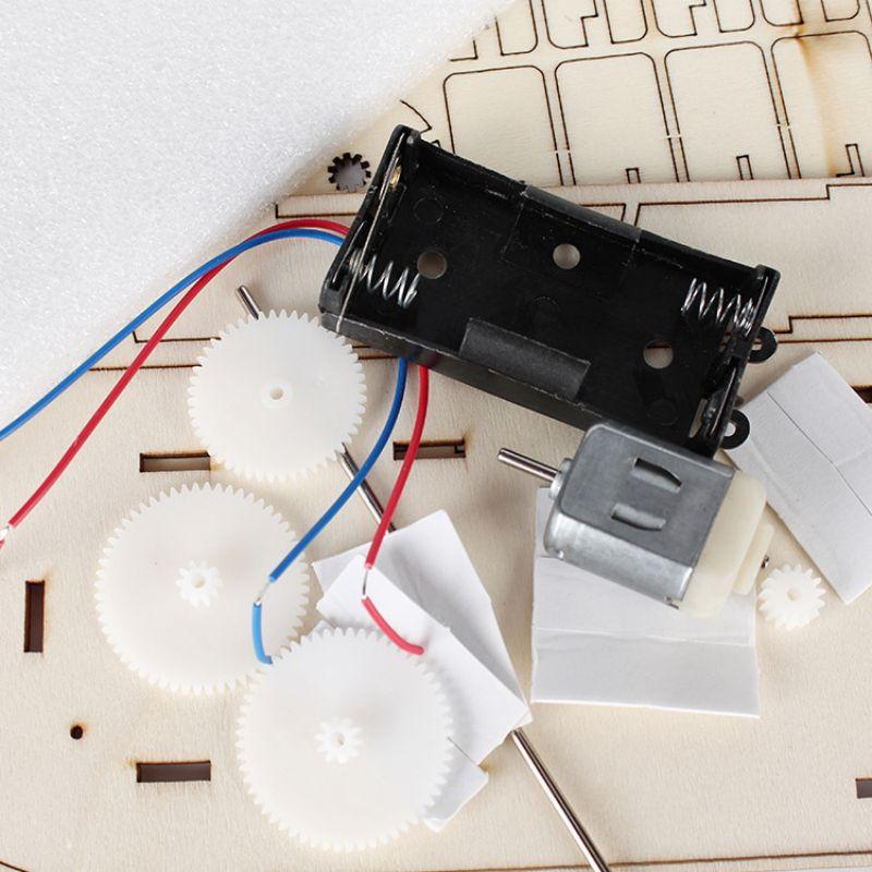 Kapal Mainan Anak Diy Mainan Kapal Rakit Elektrik Puzzle Kapal Kayu Elektrik 6