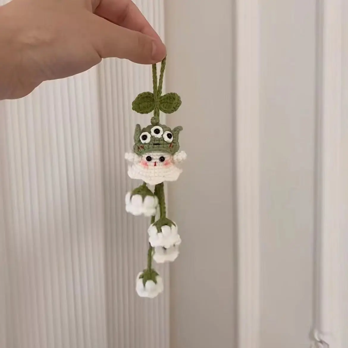 [Aibao] Yarn Crochet Little Ghost Lily of the Valley Pendant Handmade DIY Kit Car Pendant