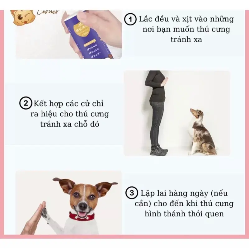 Xịt xua đuổi chó mèo thú cưng tránh xa 1
