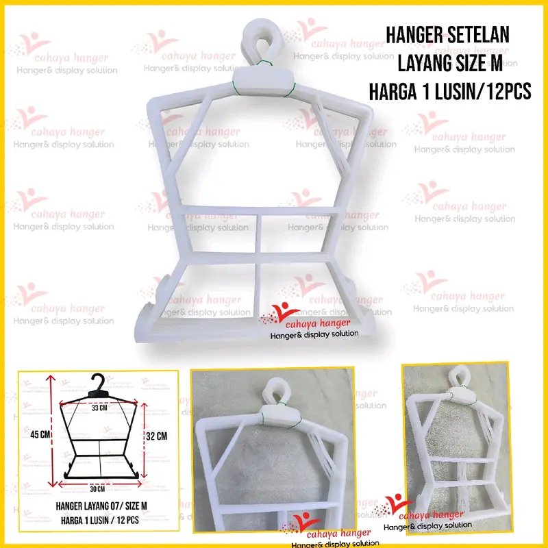 hanger setelan layang M harga lusinan ( 12 pcs) Anak Plastik Putih Gantungan 0