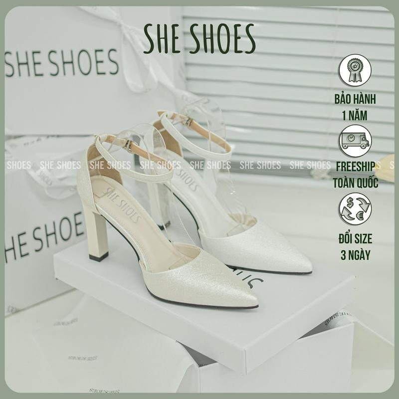 SANDAL GIÀY CƯỚI NHŨ GÓT VUÔNG LẤP LÁNH - NEW ARRIVAL - GC08005 Nữ Shoes