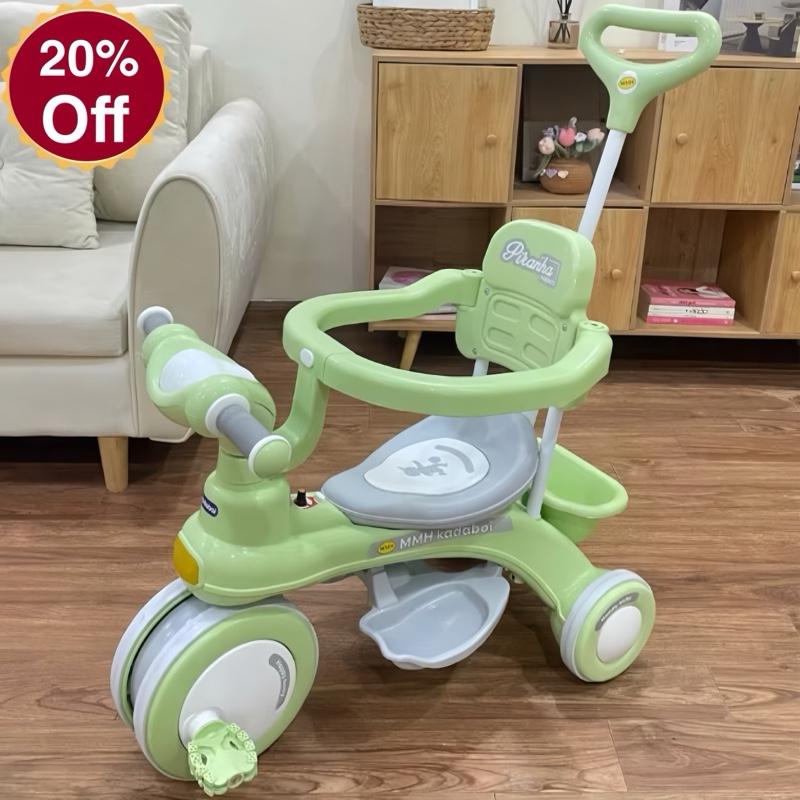 ￼Xe đạp 3 bánh có cần đẩy có nhạc đèn Baby carriage - XE ĐẠP 3 BÁNH CÓ CẦN ĐẨY CHO BÉ
