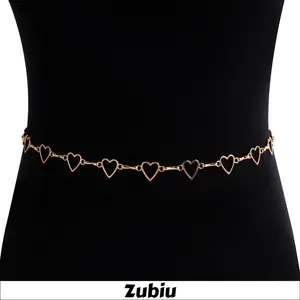 [Zubiu]Rantai pinggang berbentuk hati kerawang emas untuk siswi B188