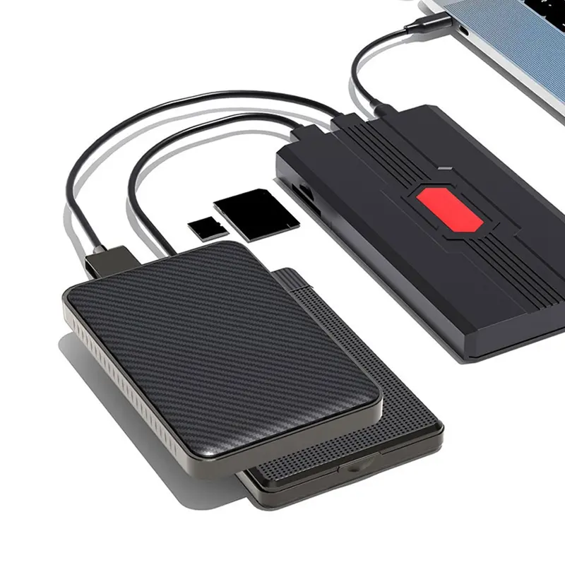 2.5Inch HDD SSD Hard Drive Enclosure Multifunctional USB3.0 Type-C for TF SD Card Hard Drive Enclosure