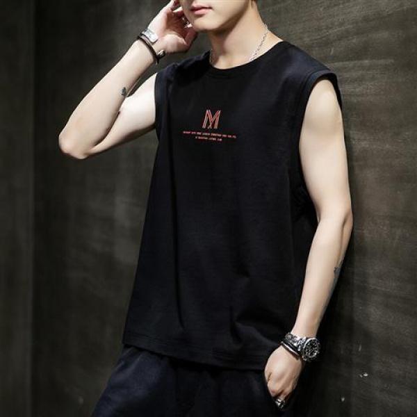 Vest Men's Street Wear Loose Summer Sports Wear Waistcoat Plus Size Sleeveless T-Shirt 5