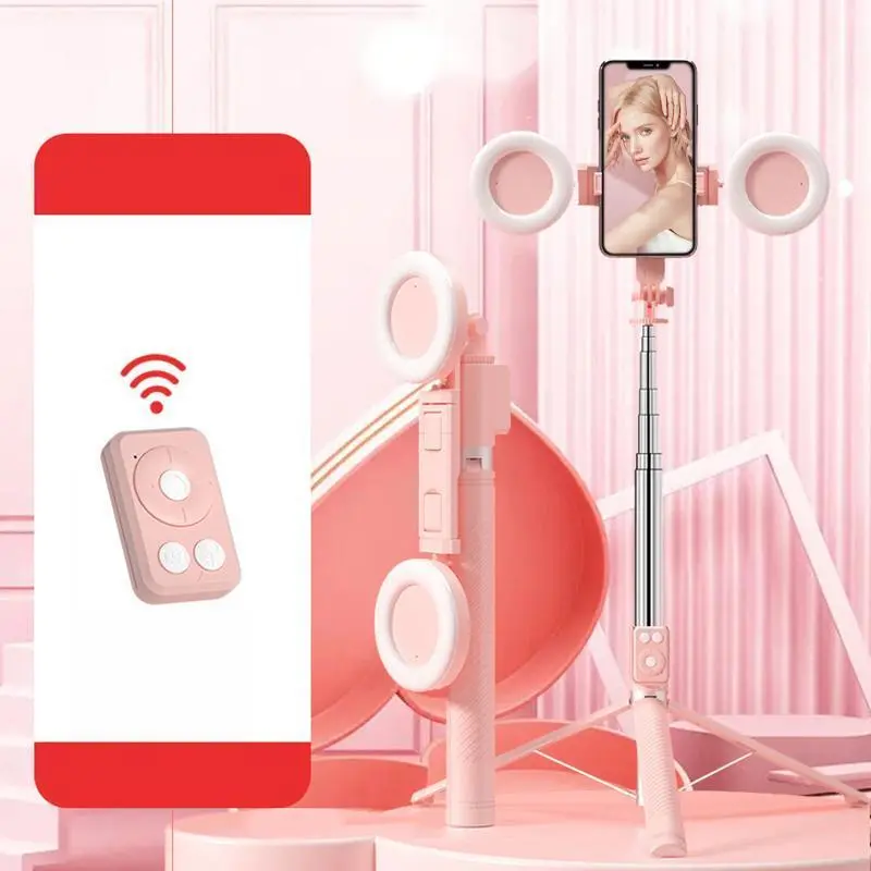 67 Inch Multifunctional Selfie Stick, Battery Powered Retractable Smartphone Tripod with Dual Beauty Fill Lights, Selfie Stick with Remote Control for Live Streaming 8