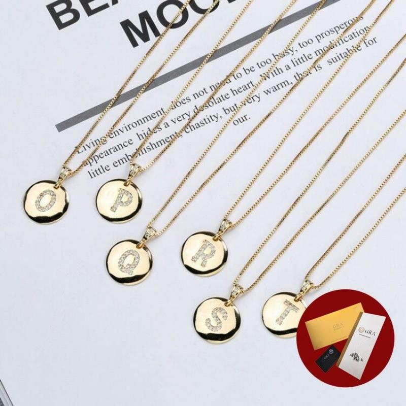 Product Introduction of (With Gra Certificate) Fashion Copper Plating 18K Gold Trend 26 English Letter Necklace Pendant Female Clavicle Chain 19