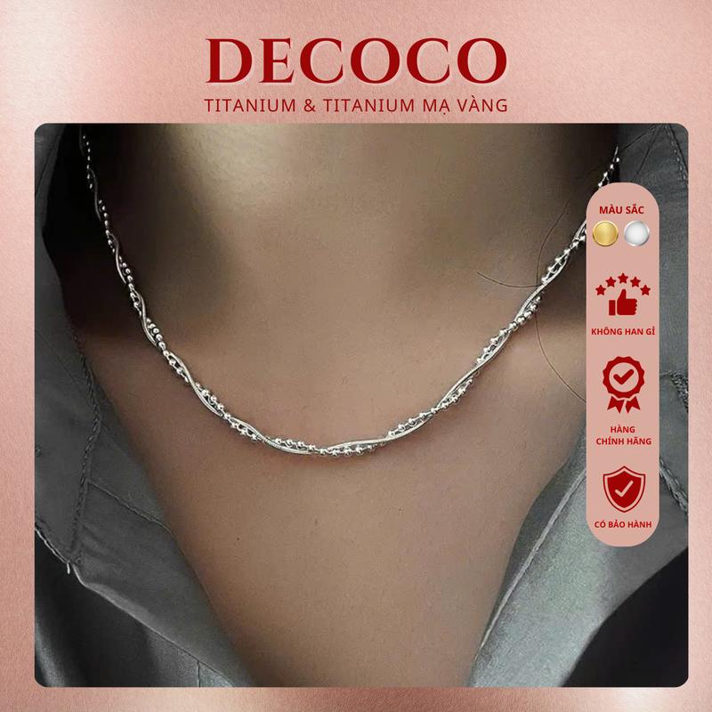 KHÔNG ĐEN GỈ - Vòng cổ dây chuyền nữ 2 lớp xoắn MELANI De Coco Women Trang Sức Jewelry Chain dây xoắn dây chuyền