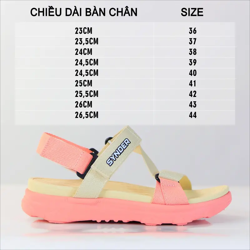 Dép Sandal Nam Nữ SYNDER SD1 - Dép đẹp, nhẹ, thoáng mát [Be Hồng, Size 36-39, Tặng chai vệ sinh] 1