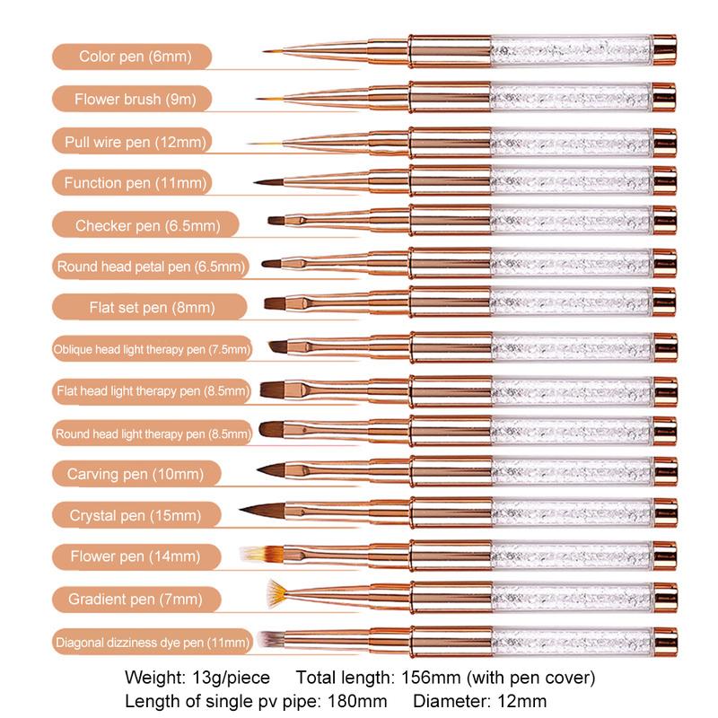 Cọ vẽ móng gel UV Acrylic, Đầu kiểu Pháp màu trắng, Bút vẽ và vẽ chuyển màu, Làm sạch lớp da trên tay, Dụng cụ làm móng, 1 cái