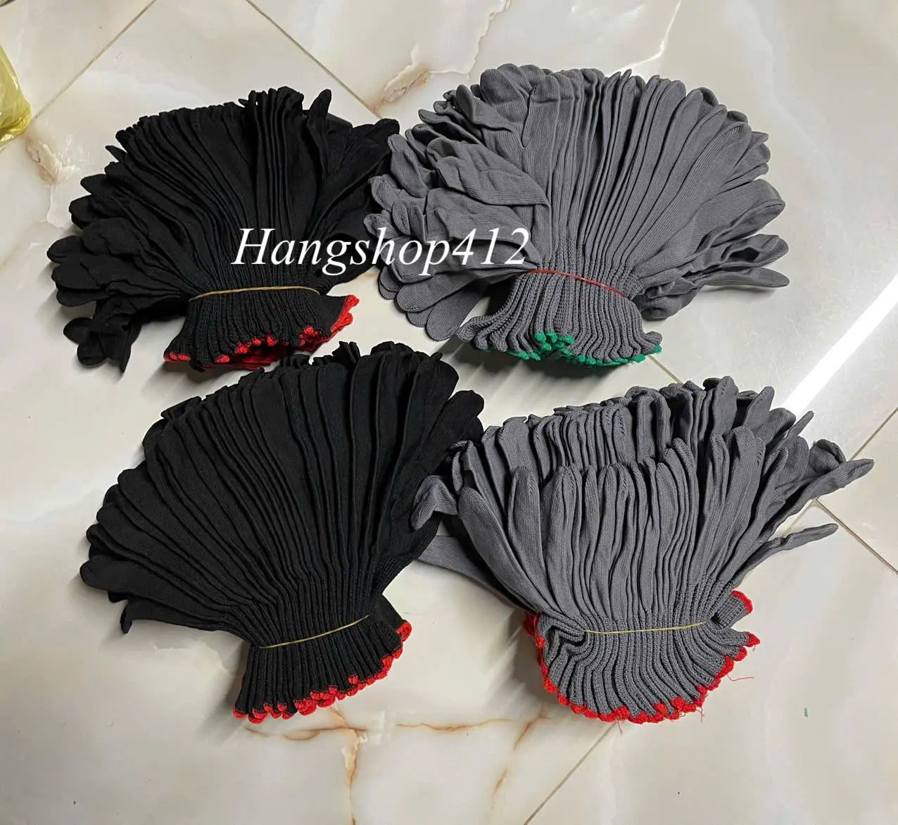 12 đôi Găng tay mút đen / Găng tay sợi mút đen viền /10 đôi Găng tay , Bao tay len bảo vệ tay, chống trơn trượt, thao tác linh hoạt, không gây hầm bí Rửa Bát