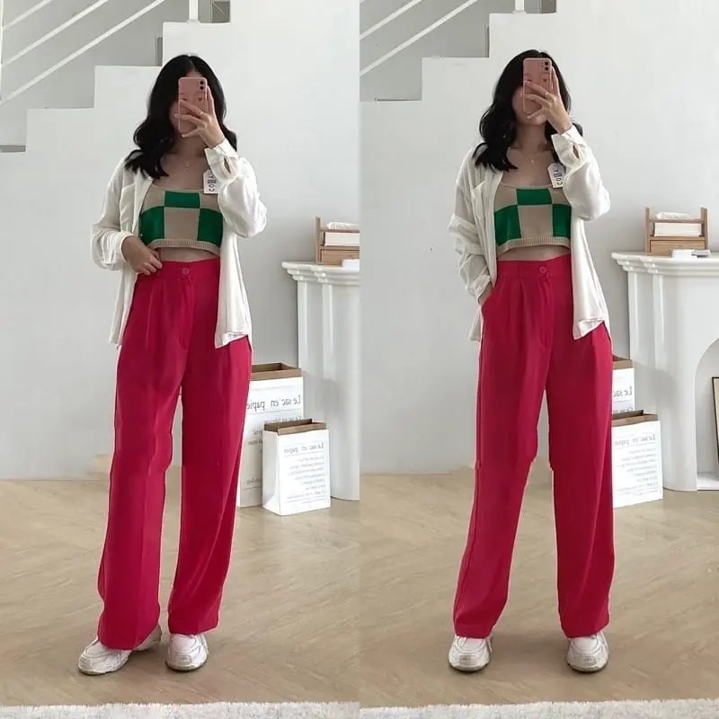 Ziva Kulot Crinkle HighWaist - Loose Pants - Celana Kulot Wanita Panjang Airflow 6