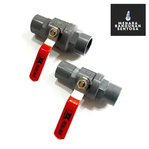 Ball Valve PVC 1/2" Inch Gagang Stainless / Ballvalve Stop Kran