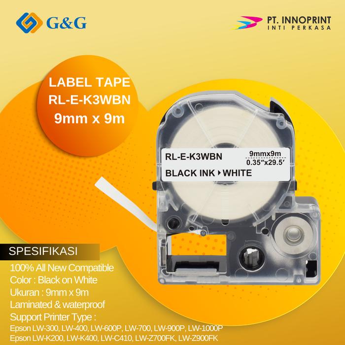 Jual [G&G] Pita Label Tape Printer Epson LW Series & KingJim 9mm x 9 m ...