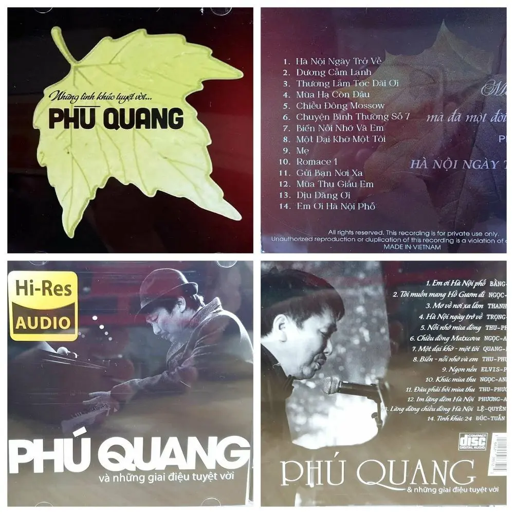 Bộ 2 Đĩa CD Nhạc Sĩ Phú Quang Chất lượng cao - Phôi Phono bìa màu