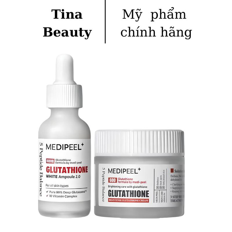 Bộ 2 Sản Phẩm Kem Dưỡng Và Serum Glutathione Medi-Peel Dưỡng Da Mặt Skincare