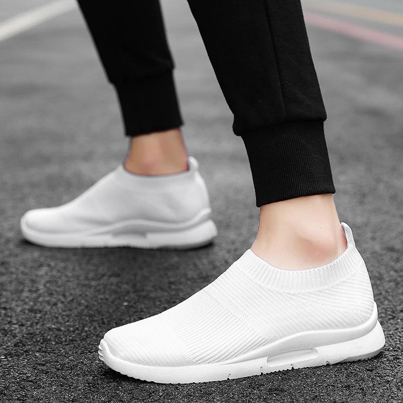 Low Moq Custom løbesko Jogging Åndbar mænd sneakers Slip on unisex Loafer Shoe Mænds afslappede sportssko Størrelse 45 Løbesko_voghion.com