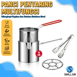[SS] Panci Multifungsi 4 in 1 Multi Deep Fryer Set Panci Penggorengan Rebus Stainless Steel Saringan