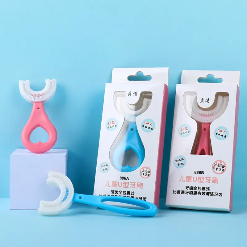Sikat gigi  anak Bahan silikon Training Toothbrush berbentuk U L301 8