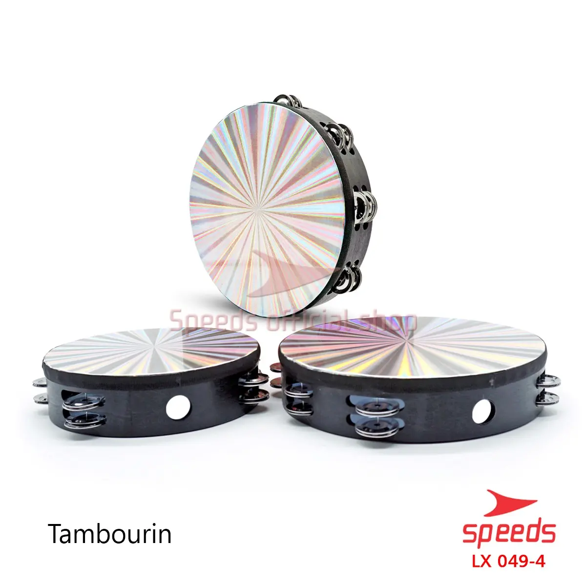 SPEEDS Alat Musik Tamborin Hologram Tambourine Instrument Kecrekan 049-4