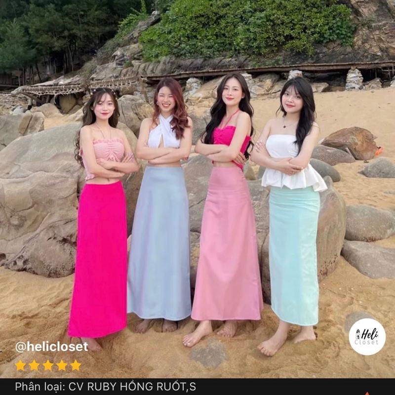 Chân váy chất ruby Hàn nhẹ nhàng cá tính nhiều màu sắc - TikTok Shop ...