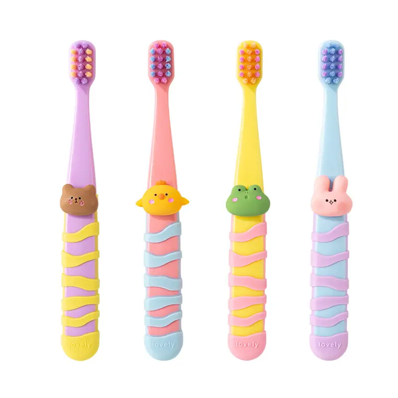 Bàn Chải Đánh Răng Cho Em Bé Bộ 4 Chiếc, Siêu Mềm, Thích Hợp Cho Trẻ Em Từ 3-15 Tuổi, Thiết Kế Hoạt Hình Dễ Thương, Đầu Nhỏ Cạo Sạch, Lông Mềm Thoải Mái Cho Em Bé 7