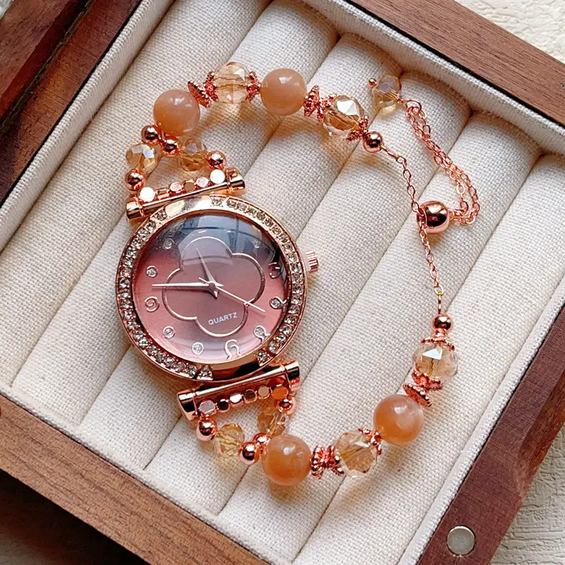 2025 Annual Original Design Natural Crystal Jewelry Making Crystal Watch Electronic Watch Pull-out Adjustable