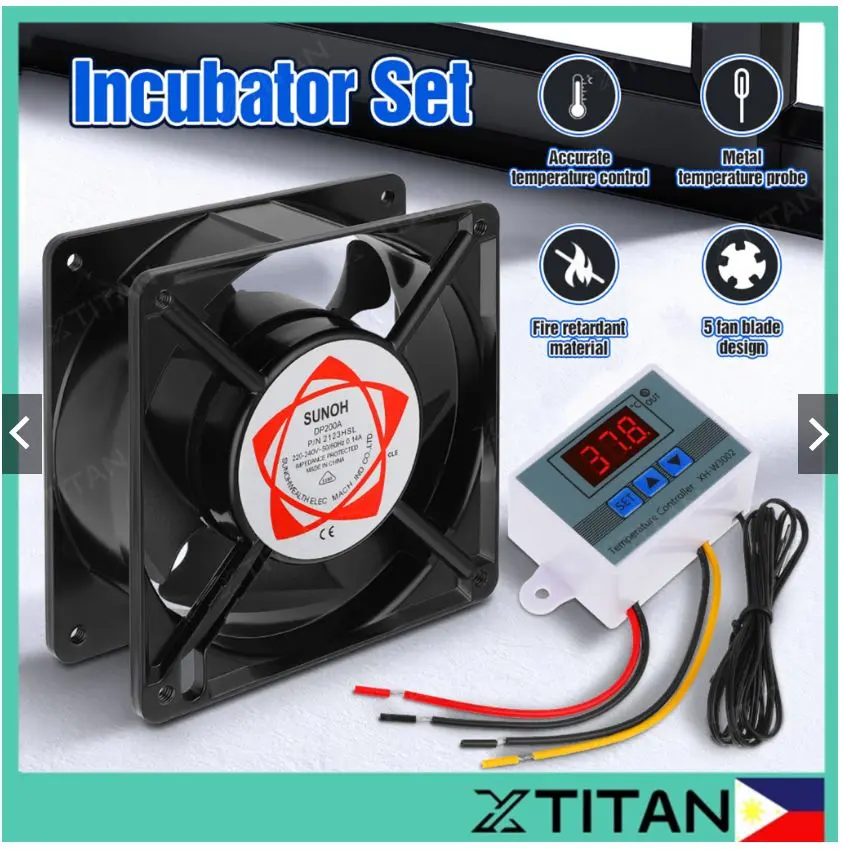 Egg Incubator Bundle Thermostat Plus Metal Fan 220v Temperature