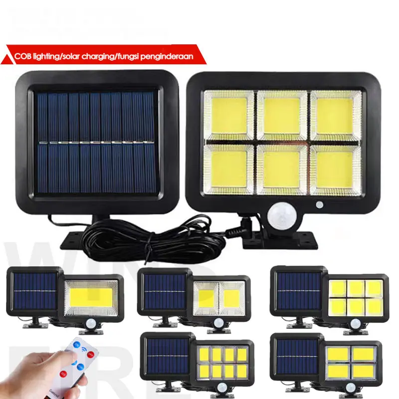 Lampu Dinding Induksi Tenaga Surya Lampu Garasi Halaman Luar LED Split COB Menggantung Lampu Jalan Kecil Putih
