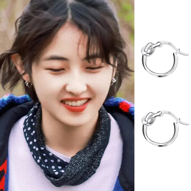 Bông Tai Vòng, Bạc Sterling 925, Cùng Phong Cách Với Zhang Zifeng, Thiết Kế Đơn Giản, Dành Cho Nữ, Xu Hướng Mới 2025, Phong Cách Hàn Quốc, Bông Tai Vòng Tròn Thanh Lịch, Đinh Tán